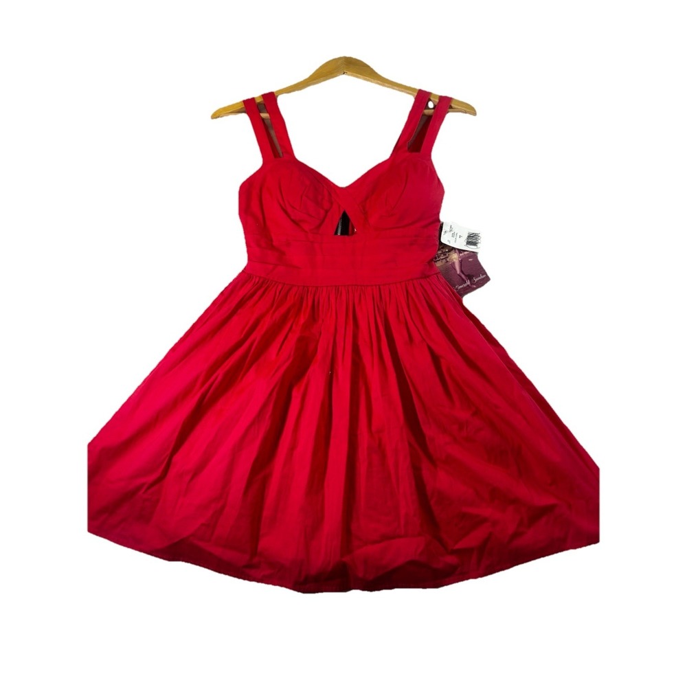 Emerald Sundae Womens Sz 3 Aline Coral Sun Dress Key Hole Cut Out 2 Straps NWT